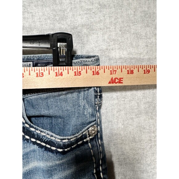 MISS ME Boyfriend 28 Jeans Crop  32 X 24 inseam Ice Pick Stitch Stretch Capri - Picture 2 of 8